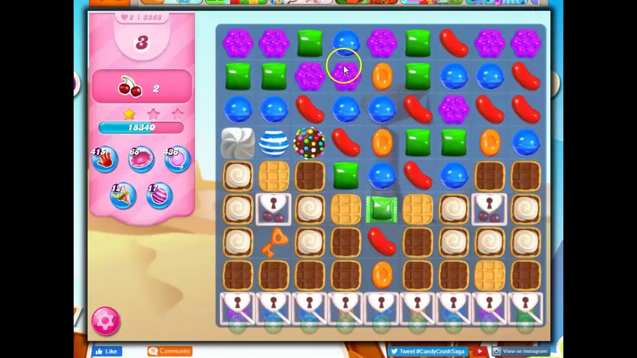 Candy Crush Level 3568 Talkthrough, 26 Moves 0 Boosters