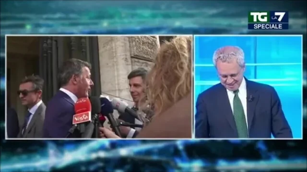 Siparietto tra Mentana e Renzi al TG7