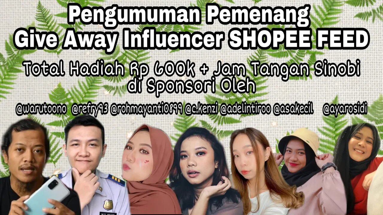 Pengumuman Pemenang Giveaway Influencer Shopee