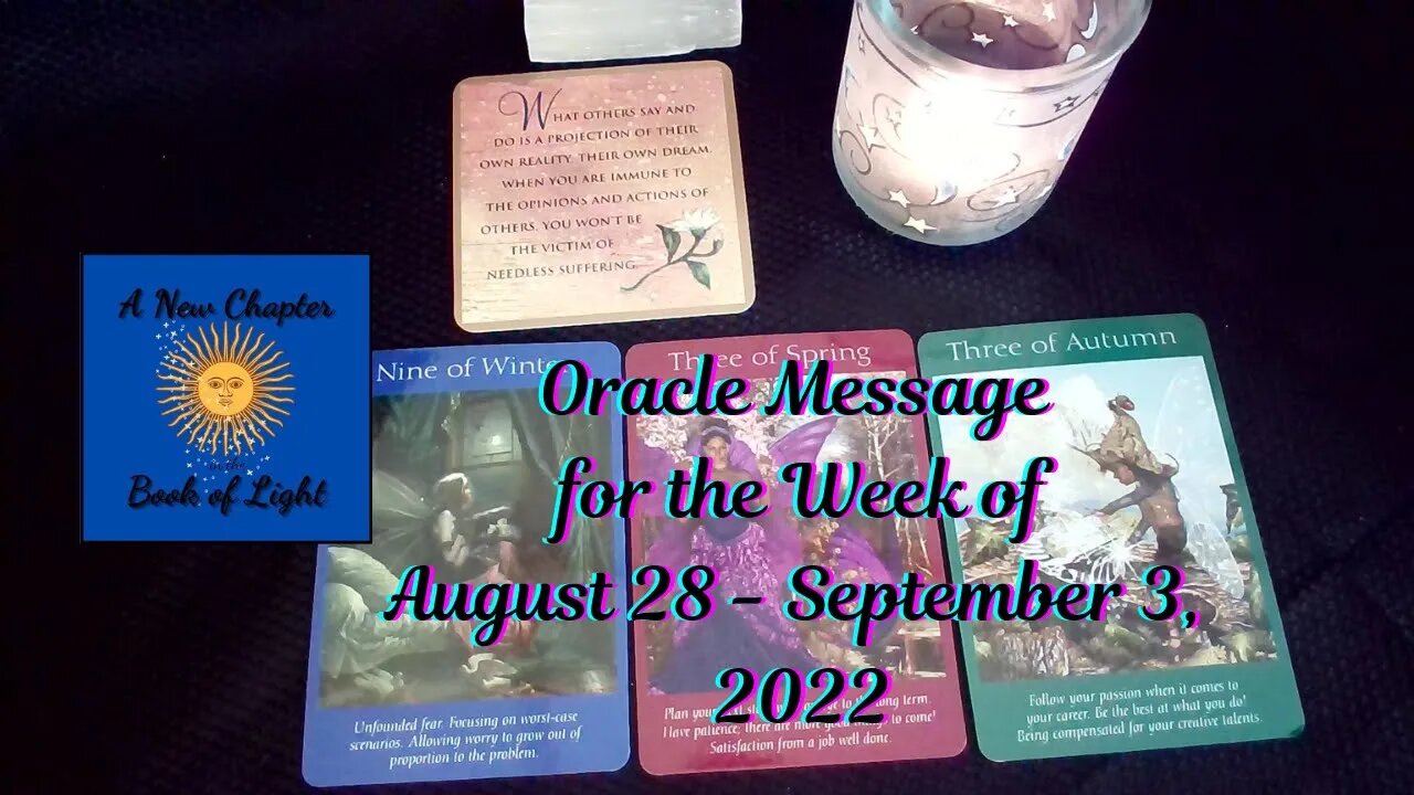 Oracle Message for the Week of August 28 - September 3, 2022