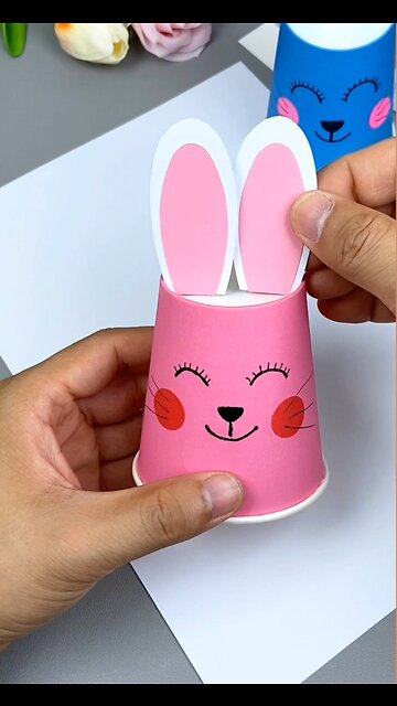 DIY recycle Bunny with disposable Cups | Easy paper crafts for kids