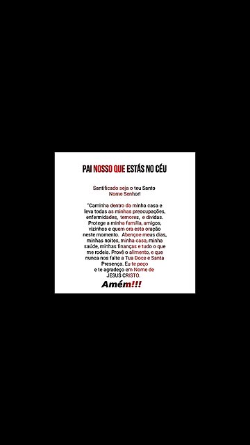 PAI NOSSO QUE ESTÁS NO CÉU