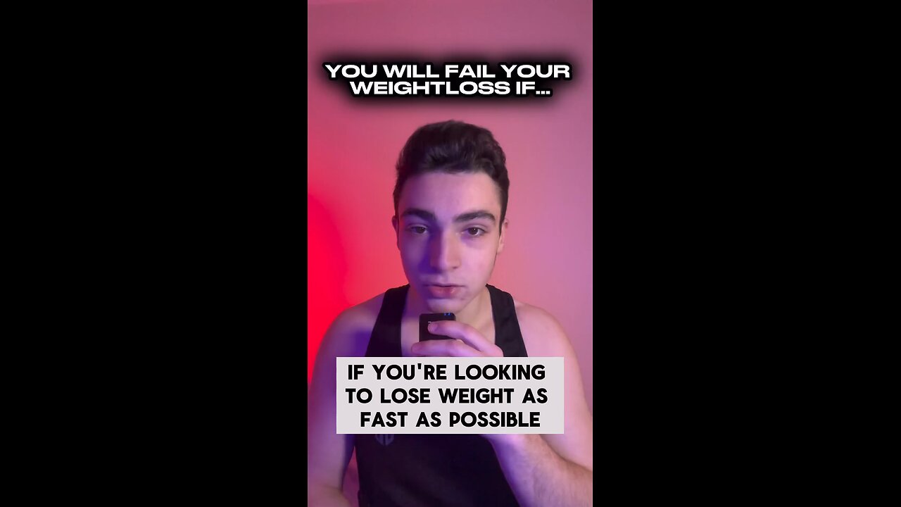 Don’t try to lose weight as fast as possible because you will fail