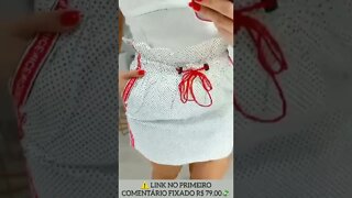 Roupas Femininas/ saía/ Estampa/ Bolinha/ Babado/ Elástico/ sarja/ Listras/