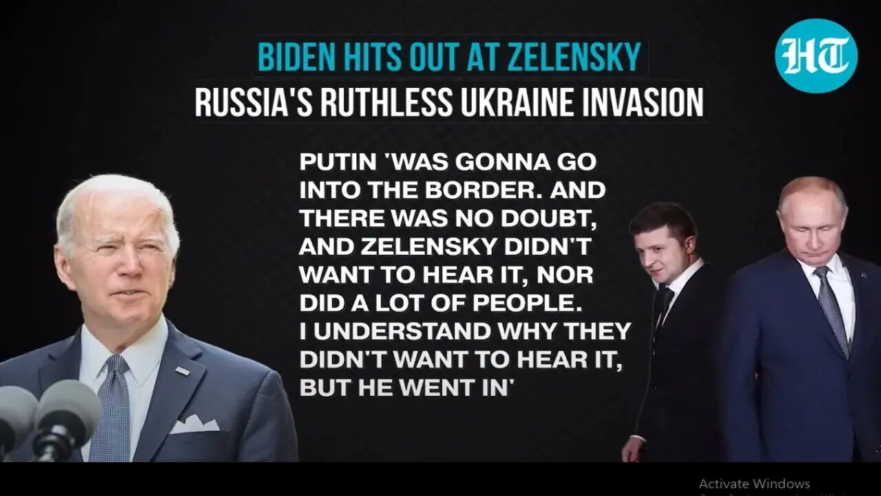 Biden's rare attack on Zelensky as Putin steps up Ukraine offensive