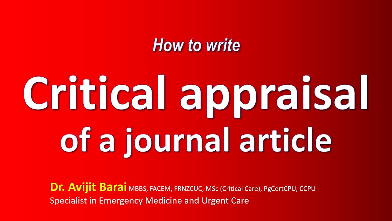 How to write critical appraisal of journal articles