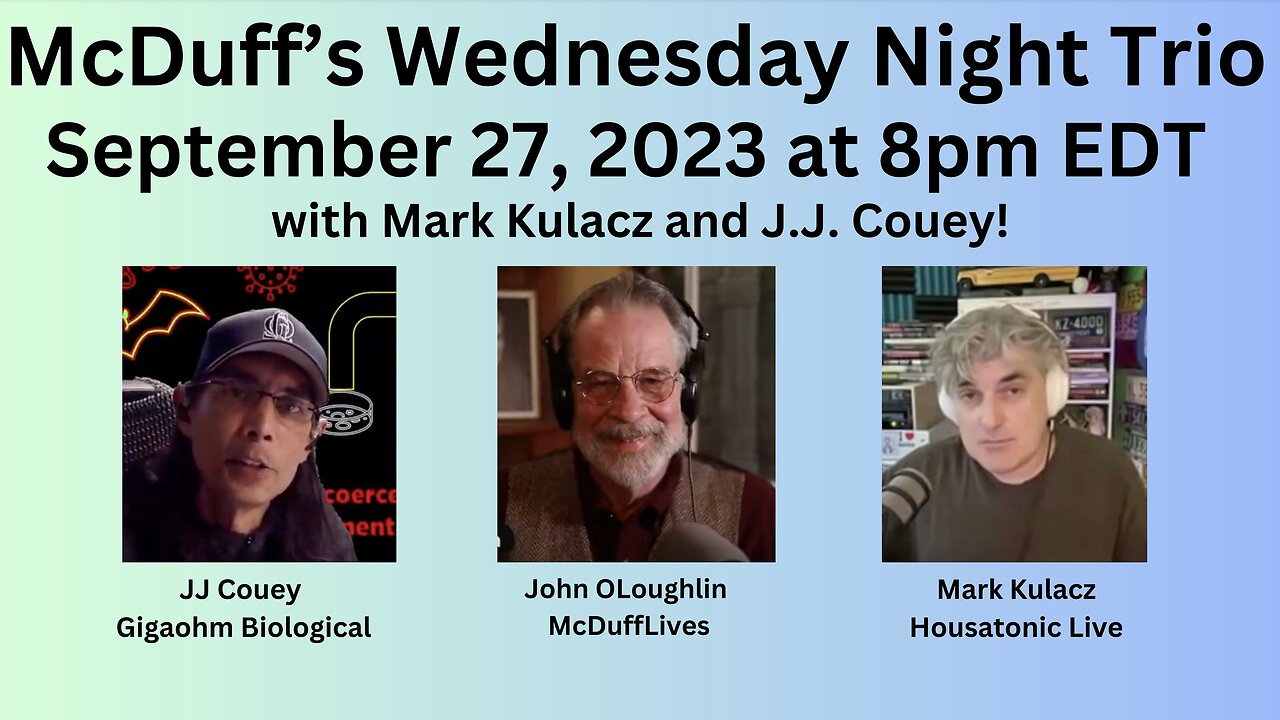 McDuff's Wednsday Nght Trio, with Mark Kulacz and J.J. Couey, September 27, 2023