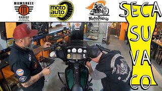 Encontro de motos CUSTOM na Milwaukee Garage Instalei um SECA SUVACO MOTO AUTO CUSTOM