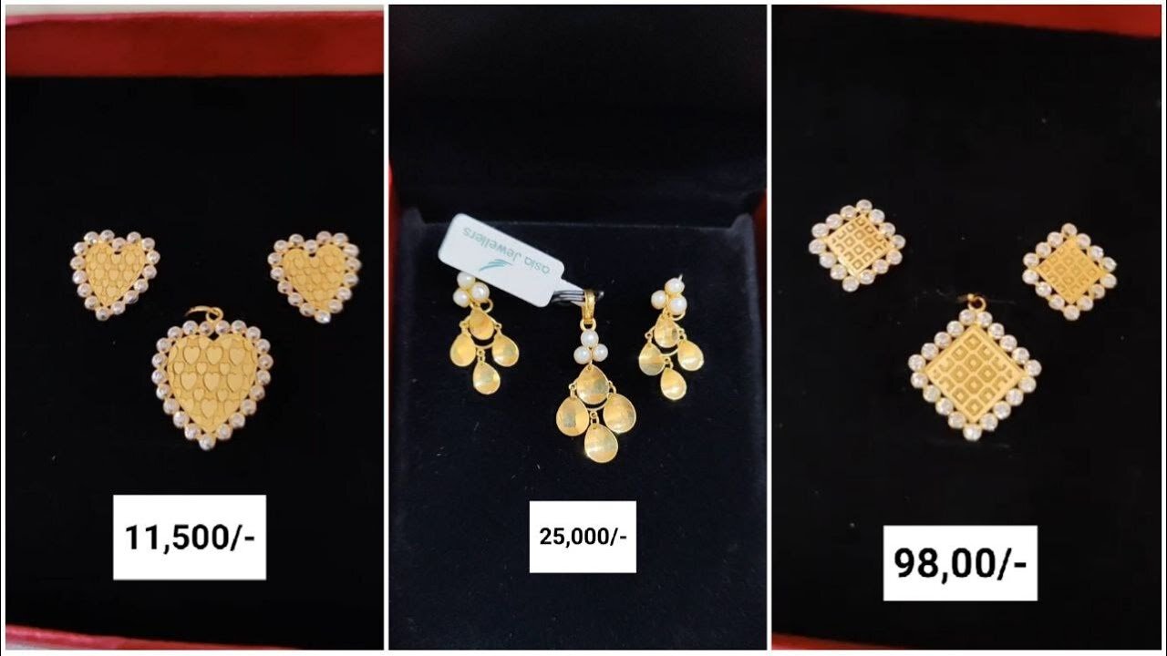 Light weight Gold Pandant with Earring Designs with Price!!N