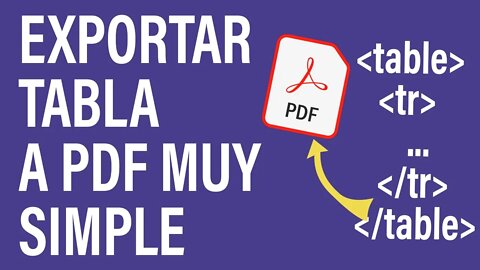 Exportar Tabla HTML a PDF simple