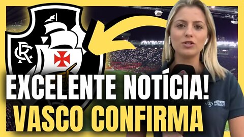 ÓTIMA NOTÍCIA! TUDO CERTO COM JOGADOR! VASCO CONFIRMA! NOTÍCIAS DO VASCO