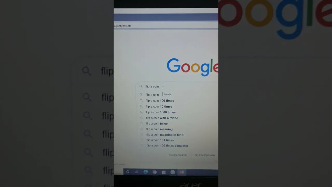 Google tricks no.13 (Flip a Coin) #shorts #youtubeshorts
