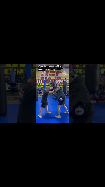 Number 2 Knee with the Thai pads and belly shield