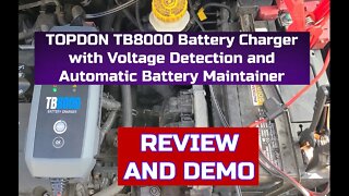 TOPDON TB8000 Automatic Battery Charger and Maintainer, Lead Acid & Lithium, lifepo4 Batteries