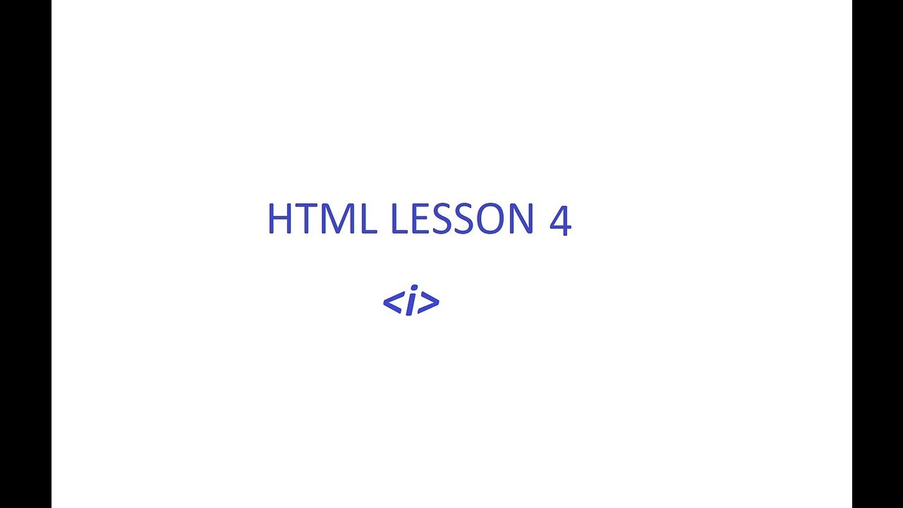 HTML Lesson 4 [Italics Tag]