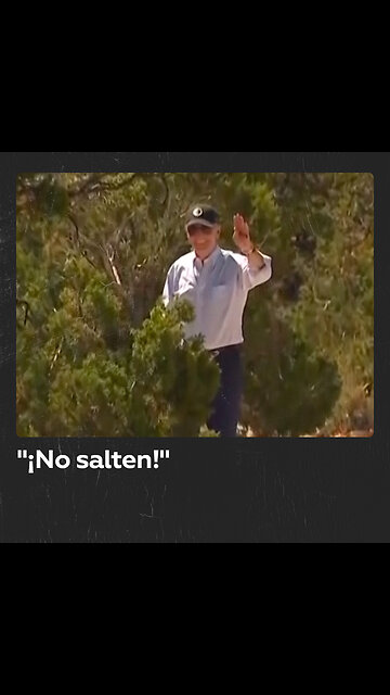 "¡No salten!": Biden bromea con la prensa durante su visita al Gran Cañón