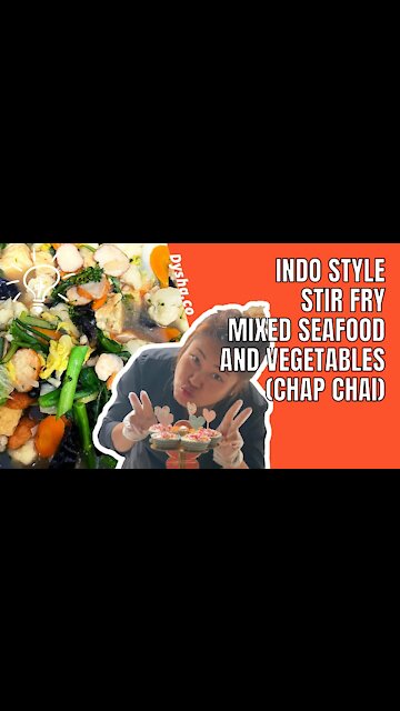 Cooking Indo Style Stir Fry Mixed Seafood and Vegetables (Chap Chai). Cooking Idea. #shorts