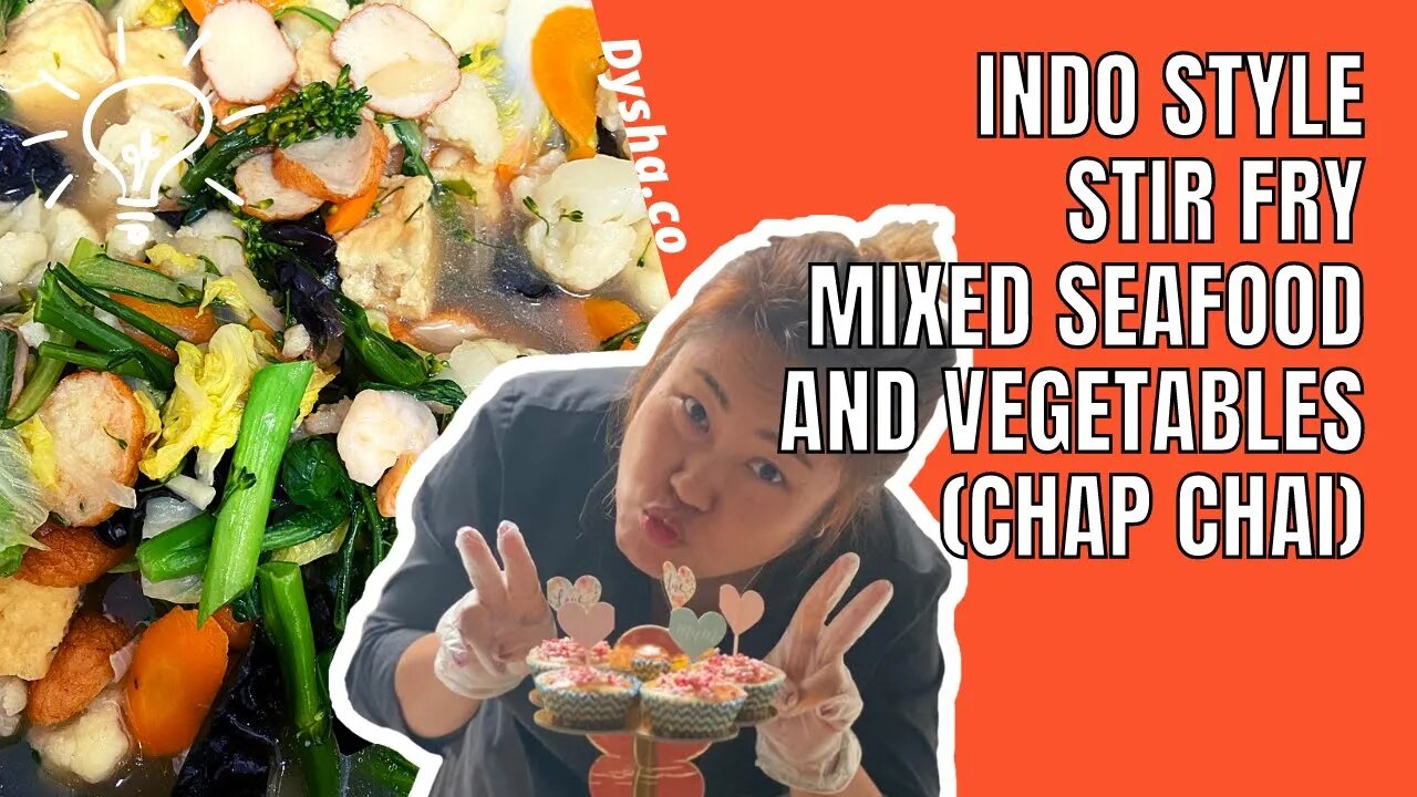 Cooking Indo Style Stir Fry Mixed Seafood and Vegetables (Chap Chai). Cooking Idea. #shorts