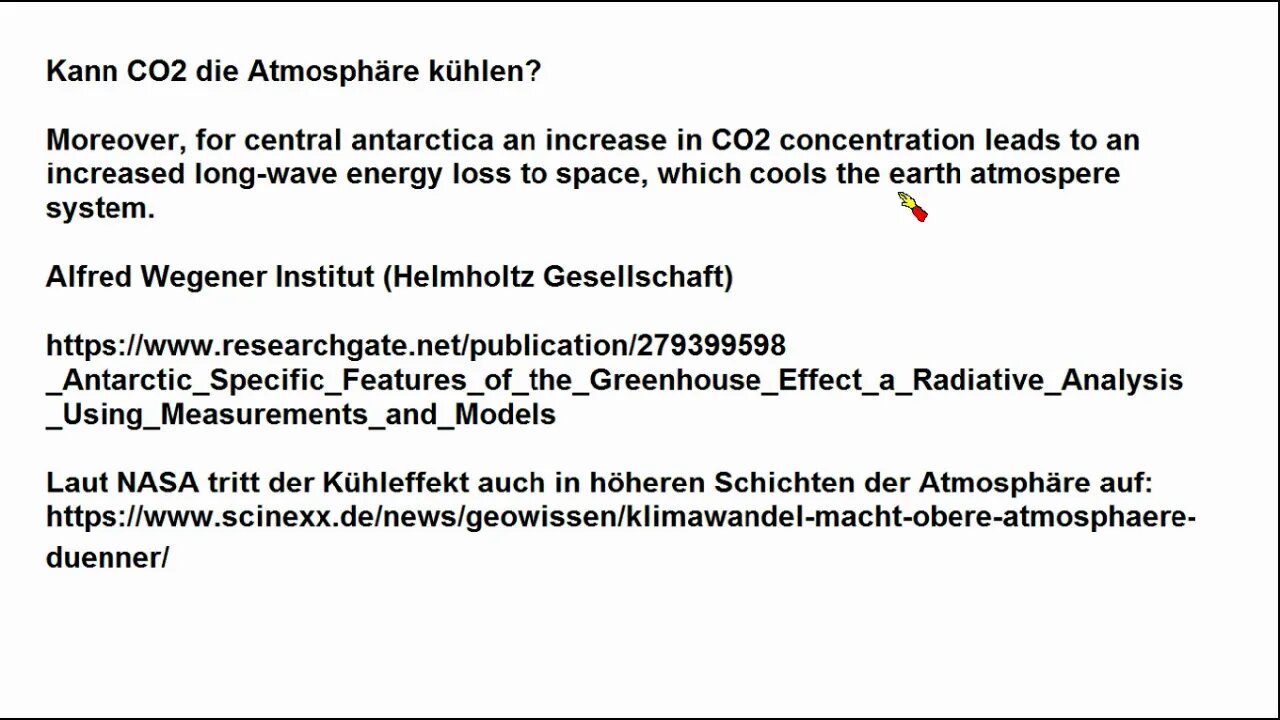 Klimawandel ►Kann CO2 die Atmosphäre kühlen?