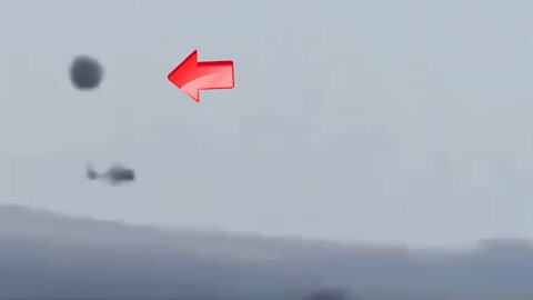 Two helicopters and a spherical UFO being investigated [Space]