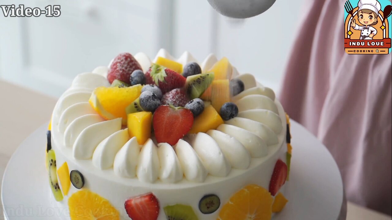 Fresh Cream Fruit Cake / Fruit Shortcake in health and fitness best cake. #Indulovecooking