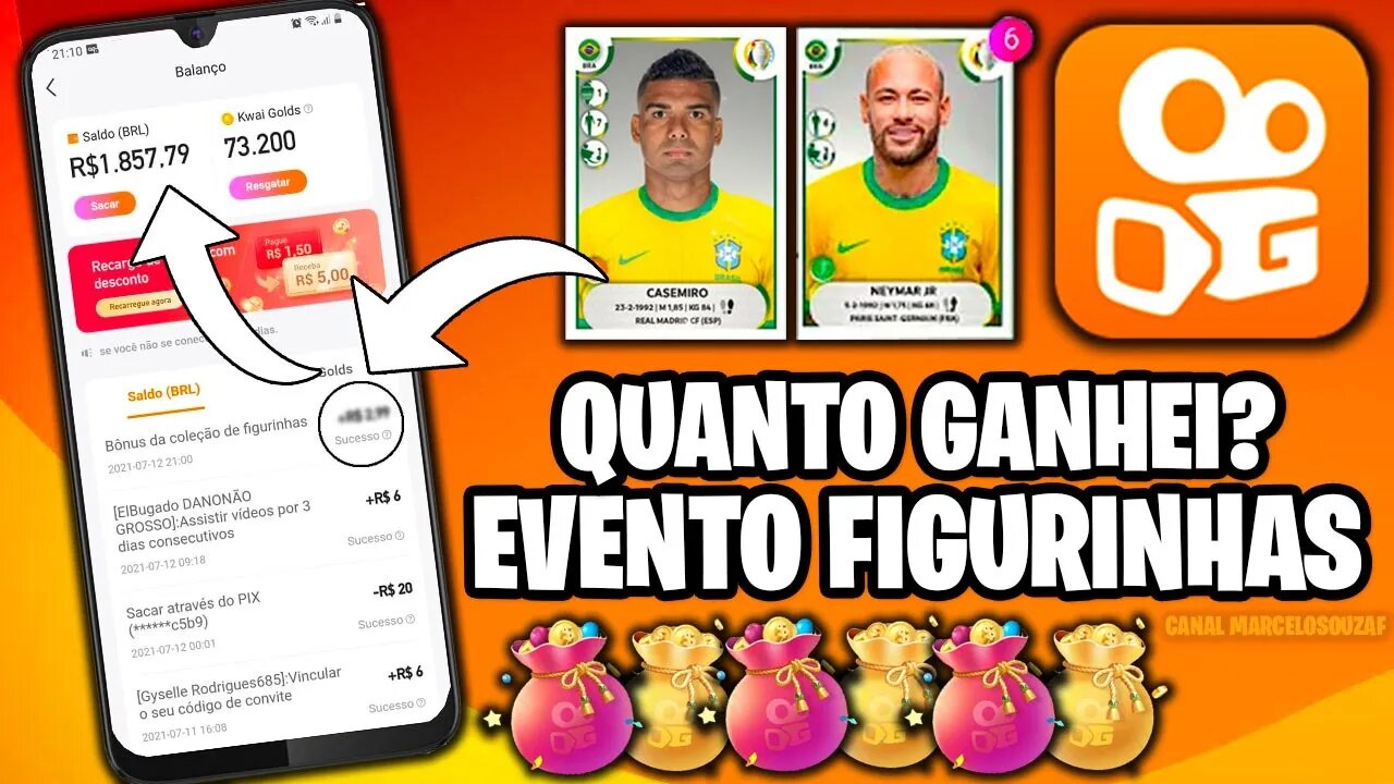 REVELADO quanto GANHA com figurinhas do Casemiro e Neymar do Kwai