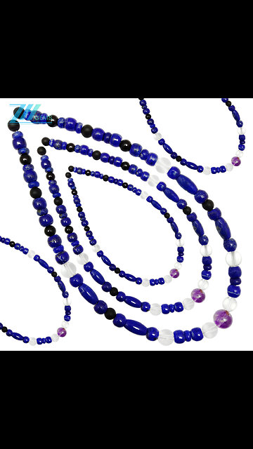 Lapis lazuli and black onyx with Ametrine Crystal gemstone pendant choker Gifts 03