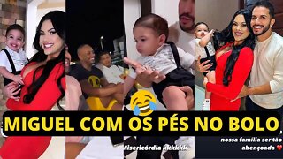 EMILY PREPARA NÍVER SURPRESA PRO BABAL E MIGUEL PISA NO BOLO