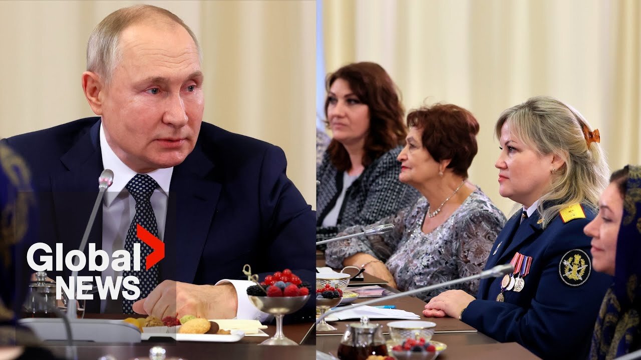 Putin converses with the mother of a Russian combatant in Ukraine.