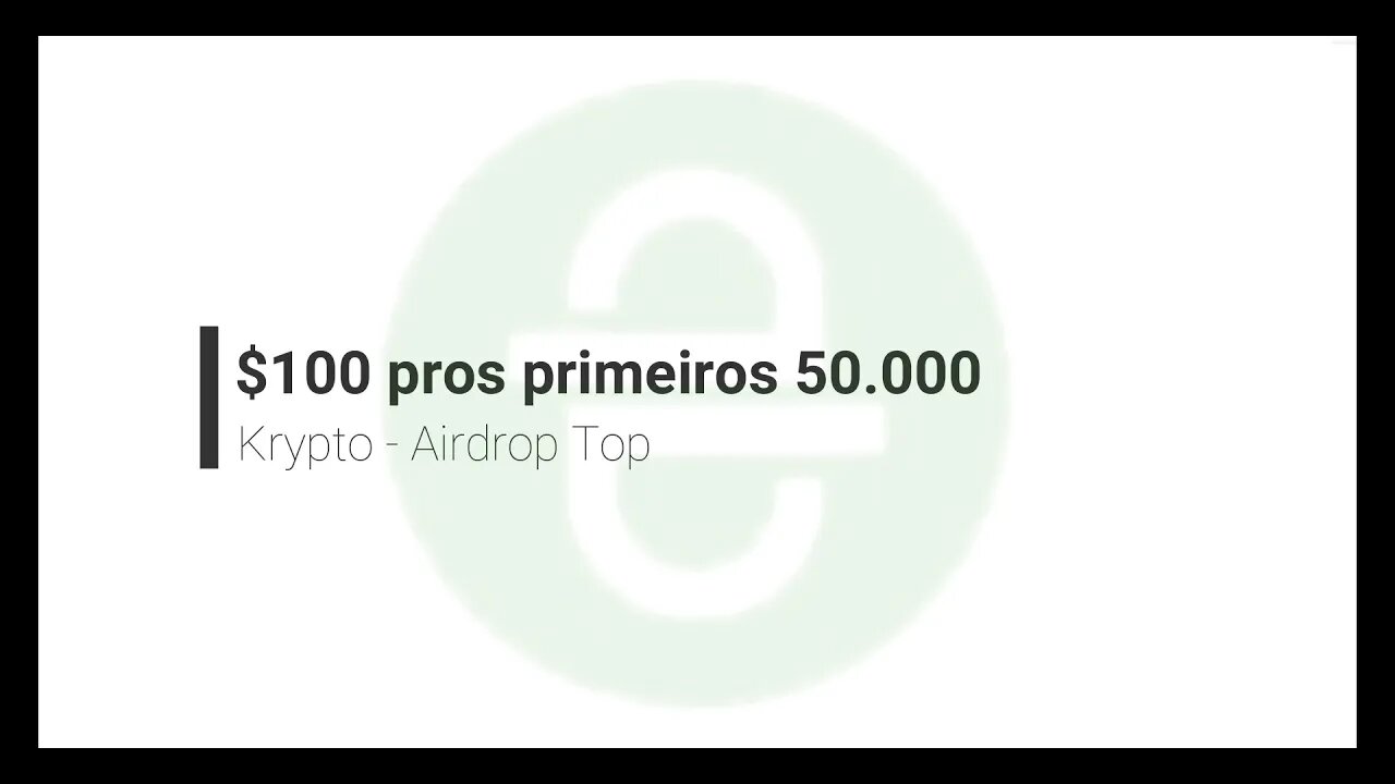 Finalizado - Airdrop - Krypto - $100, mas só para Android