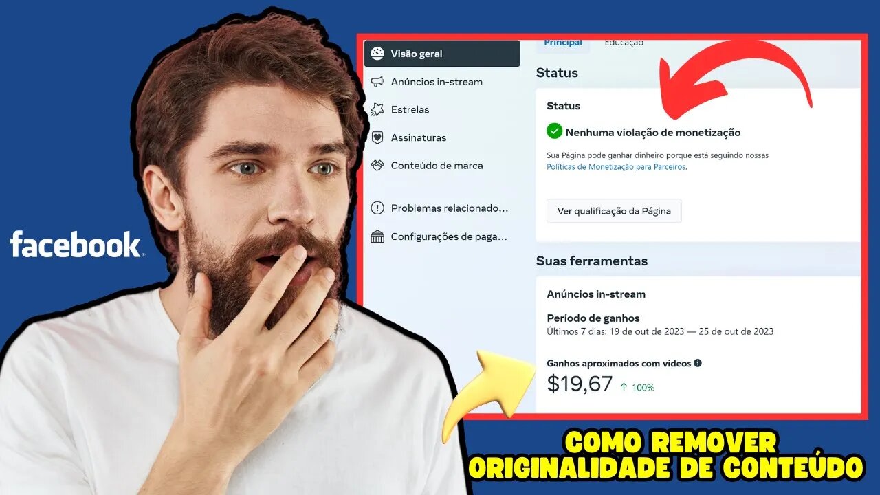 Página do facebook monetizada Como remover originalidade de conteúdo limitada /problema de Políticas