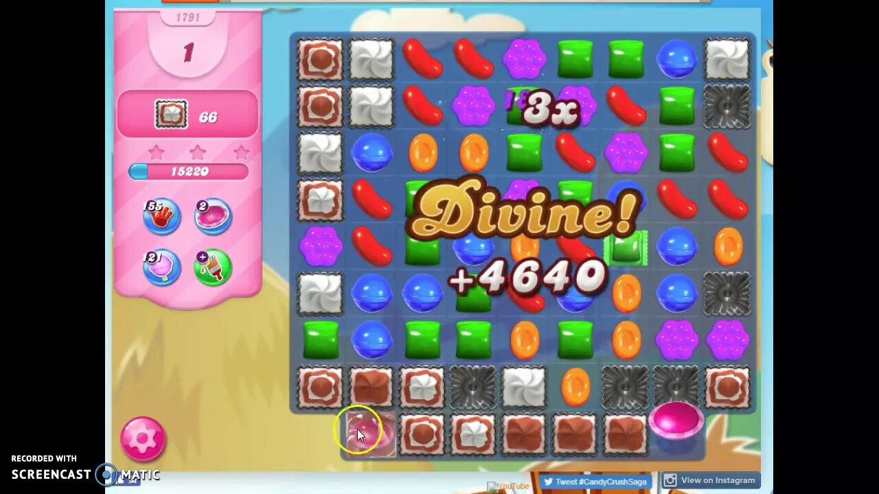 Candy Crush Level 1791 Audio Talkthrough, 1 Star 0 Boosters