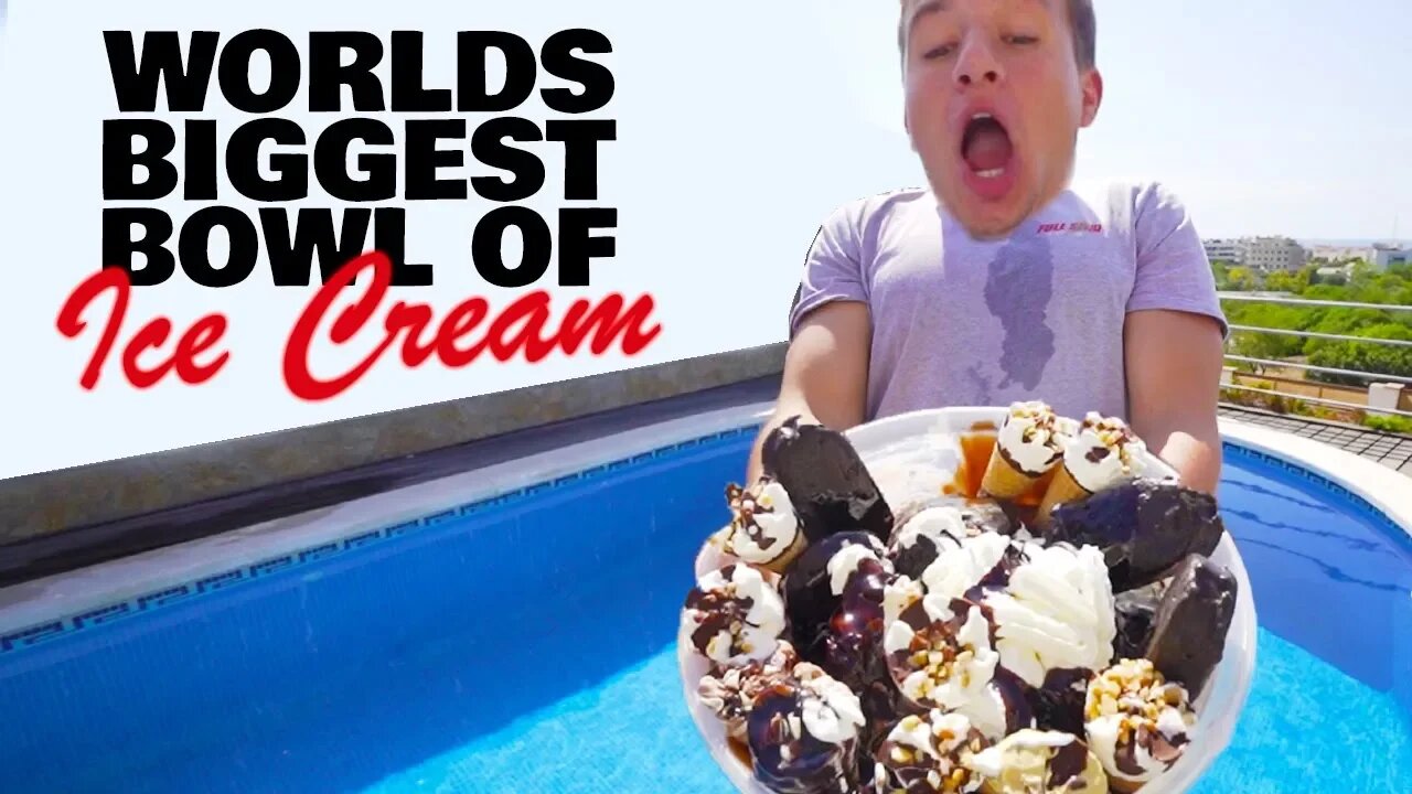 Eating World's Largest Bowl Of Ice Cream! - Deleted Stevewilldoit video