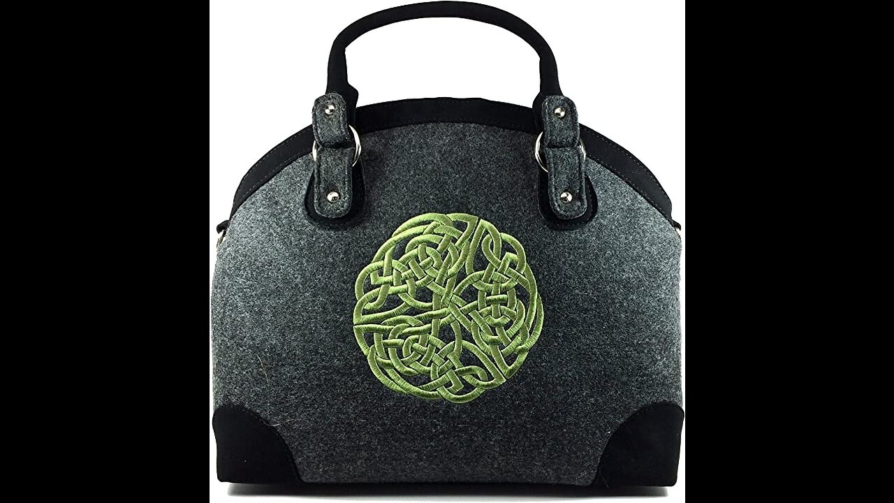 Mucros Weavers Celtic Weave Wool & PU Leather Tote Handbag