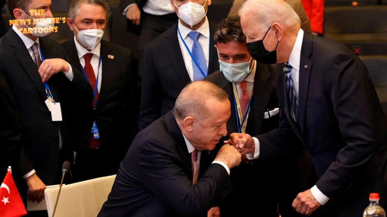 Biden greets Turkey's Erdogan with bizarre fist bump in awkward moment ahead of meeting.