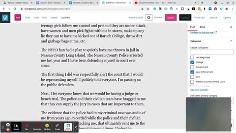 Opinion: Email to Baruch College about the NYPD paying civilians to harass me. (Part 1).