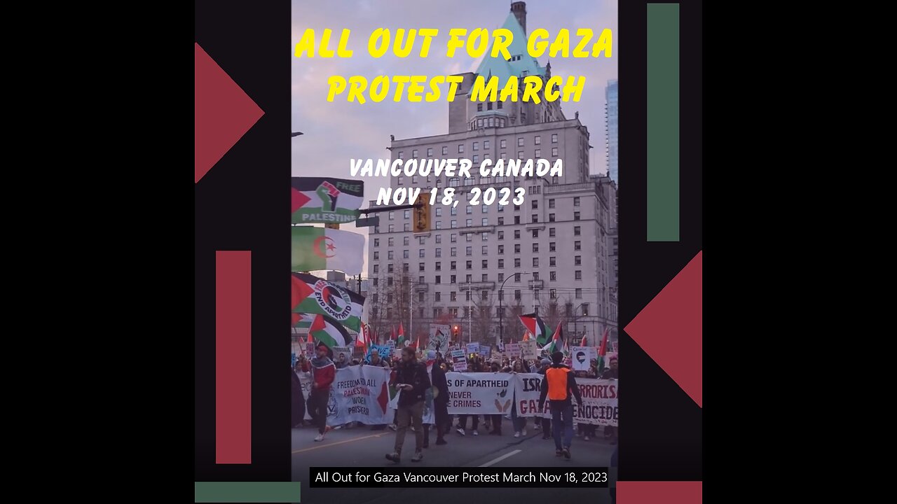 All Out for Gaza Protest March Vancouver Canada Nov 18, 2023