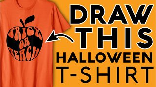 Selling Halloween Teacher Shirt Design Tutorial w/ Adobe Illustrator | Print On Demand Amazon Merch