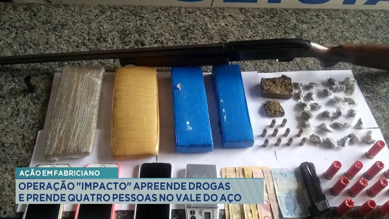 Ação em Fabriciano: Operação "Impacto" apreende drogas e prende 4 pessoas no Vale do Aço.