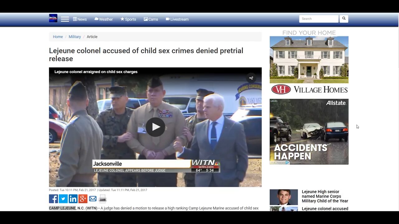 '#PIZZAGATE - Lejeune Colonel Accused Of Child Sex Crimes Denied Pretrial Release' - 2017