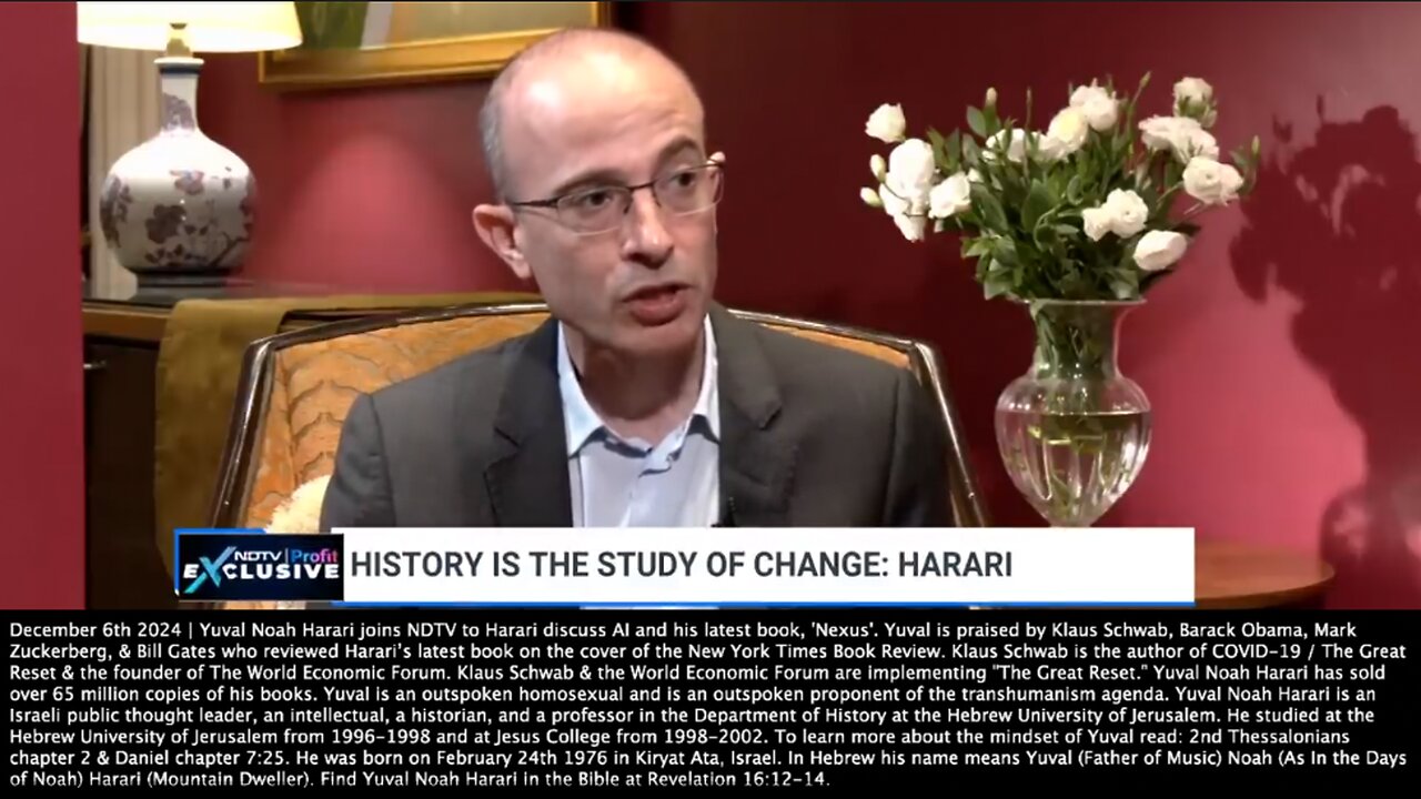 Yuval Noah Harari | "We Are In the Midst of the Biggest Change Ever In Human History, the AI Revolution. It's the First Technology That Is Not a Tool. It Is An Agent. An AI Weapon Can Decide Who to Kill." - Yuval Noah Harari (12/6/2024)