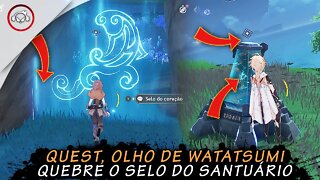 Genshin Impact,, Quest, olho de Watatsumi, quebre o selo do Santuário | Super Dica PT-BR