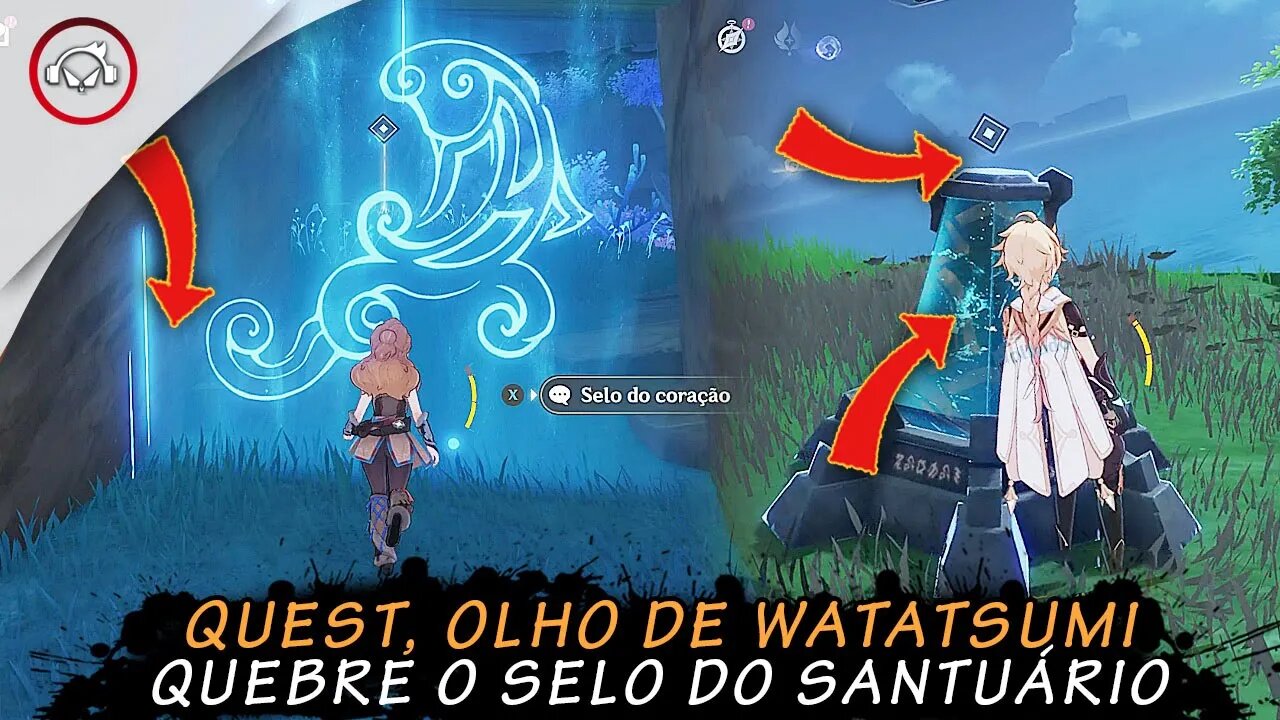 Genshin Impact,, Quest, olho de Watatsumi, quebre o selo do Santuário | Super Dica PT-BR