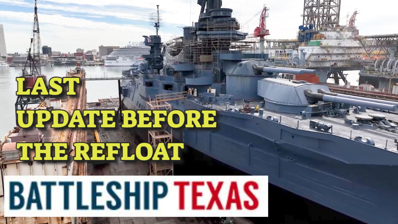 Last Drone Footage of the Historic Battleship Texas in Gulf Copper Dry Dock Before She Floats Again