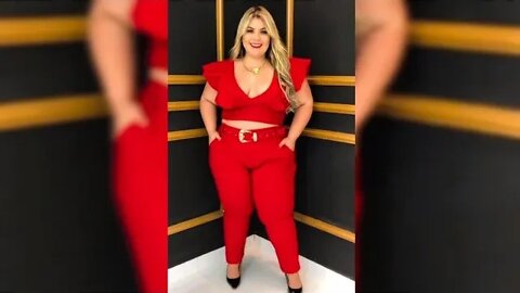 ✔️ CONJUNTO MODA FEMININA CROPPED CALÇA COM CINTO PLUS SIZE