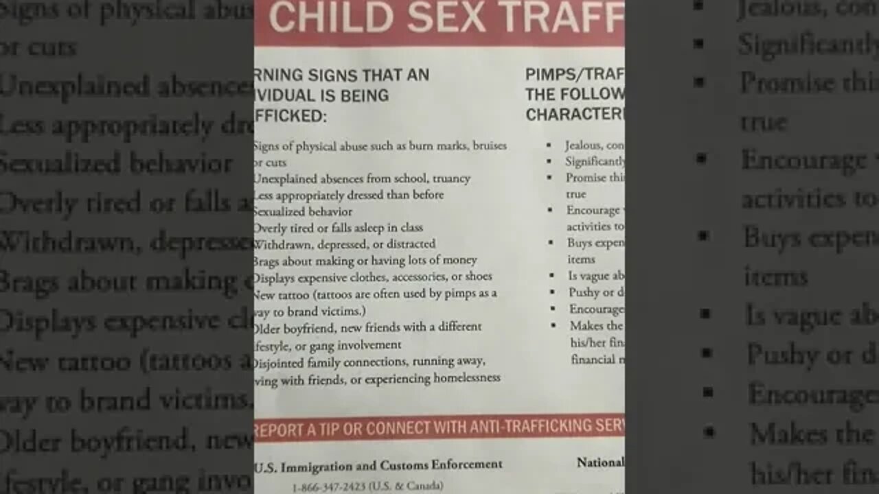Child Sex Trafficking Flyer