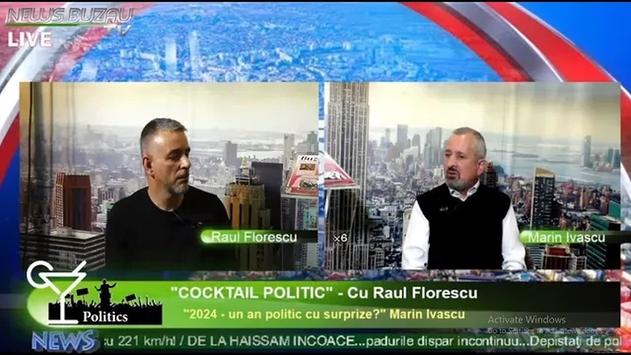 LIVE - TV NEWS BUZAU "COCKTAIL POLITIC" - "2024-un an politic cu surprize?" Marin Ivascu