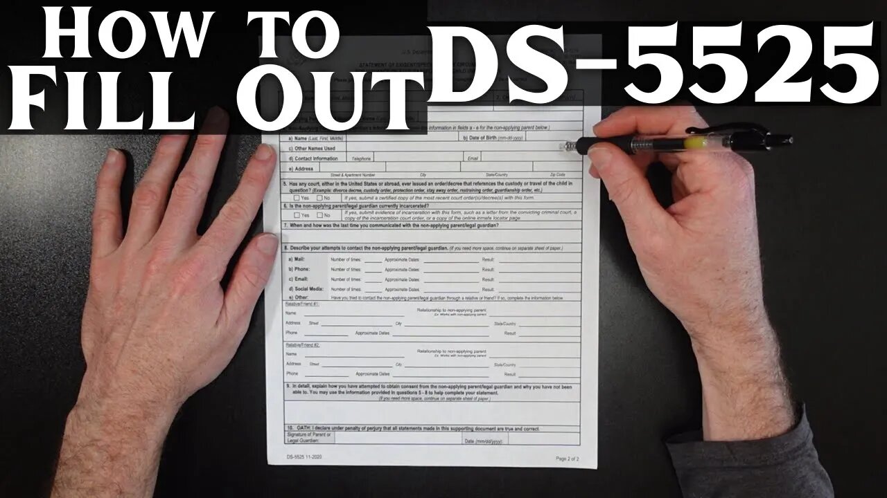 How to Fill Out the DS-5525; Statement of Special Family Circumstance for Issuance of Child Passport