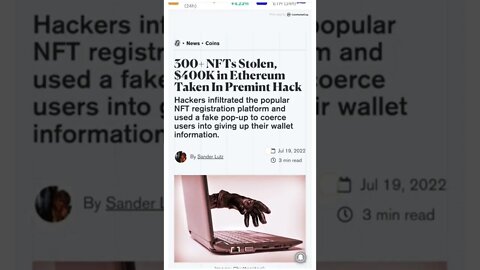 300+ NFTs Stolen #cryptomash #cryptomashnews #cryptonews #nft #viralvideo2022 #ytshorts