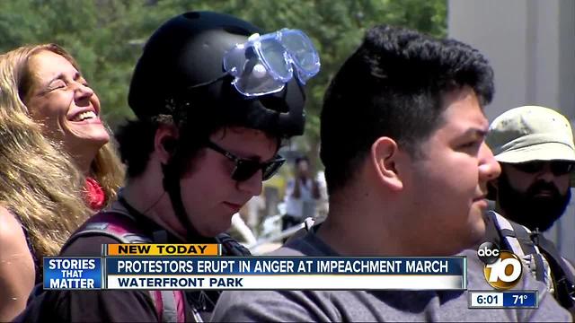 Anger erupts between opposing protestors at impeachment rally